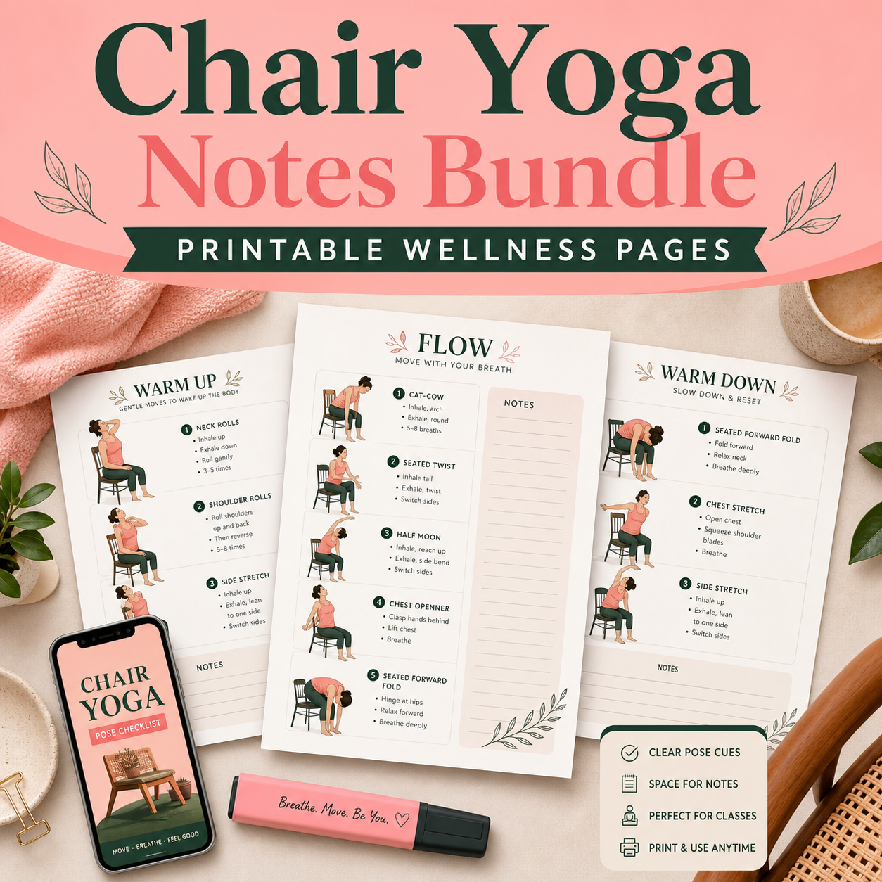 Chair Yoga Notes Bundle